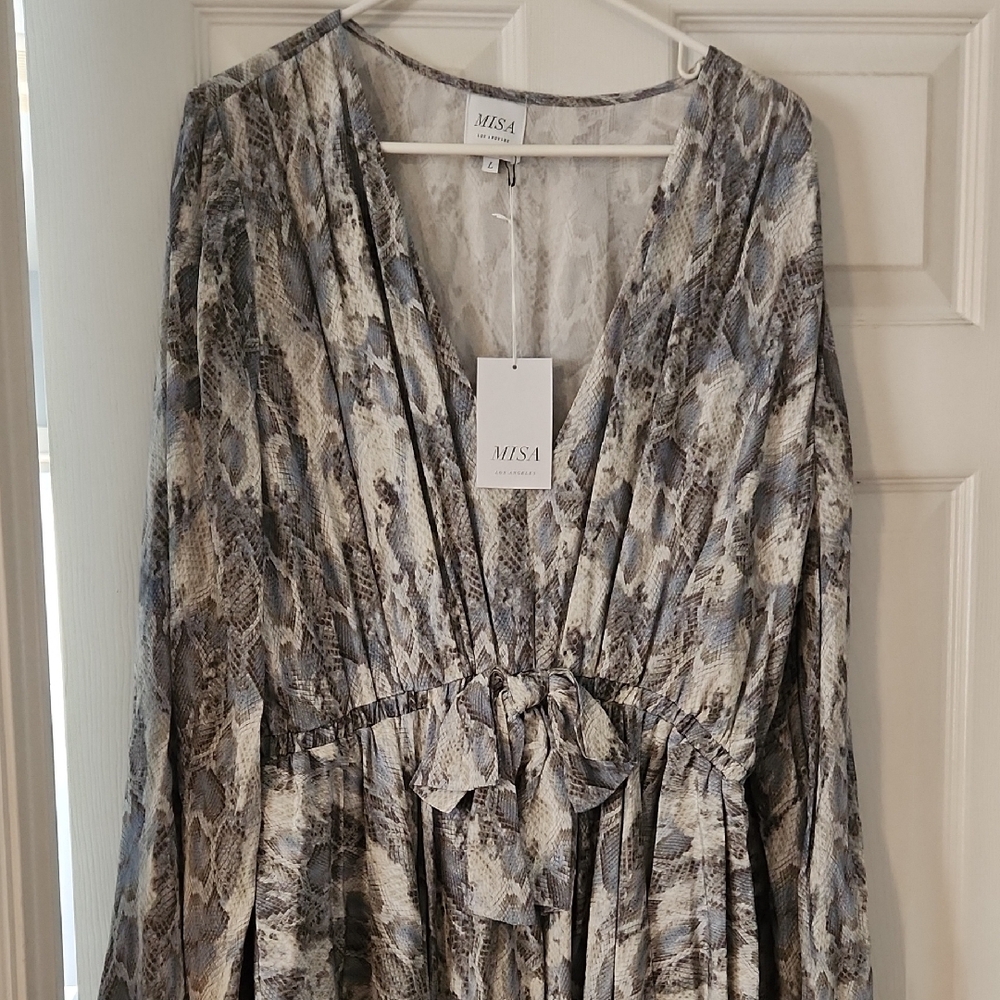 MISA Snake Print Mini Dress